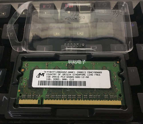 MT8HTF12864HDZ-800E1 笔计本内存条 1GB 2RX16 PC2-6400S DDR2