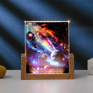 水晶相框照片定制发光小夜灯生日礼物送女生闺蜜女友高级感情人节