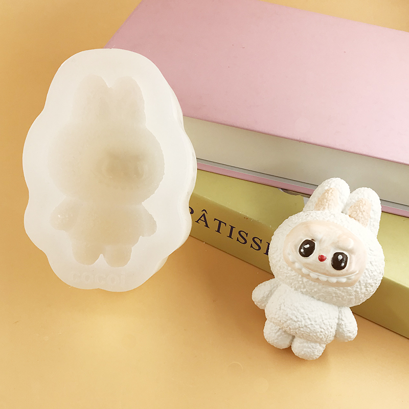 捏捏硅胶模具卡通毛绒拉布布石膏巧克力翻糖蛋糕装饰食品级模具