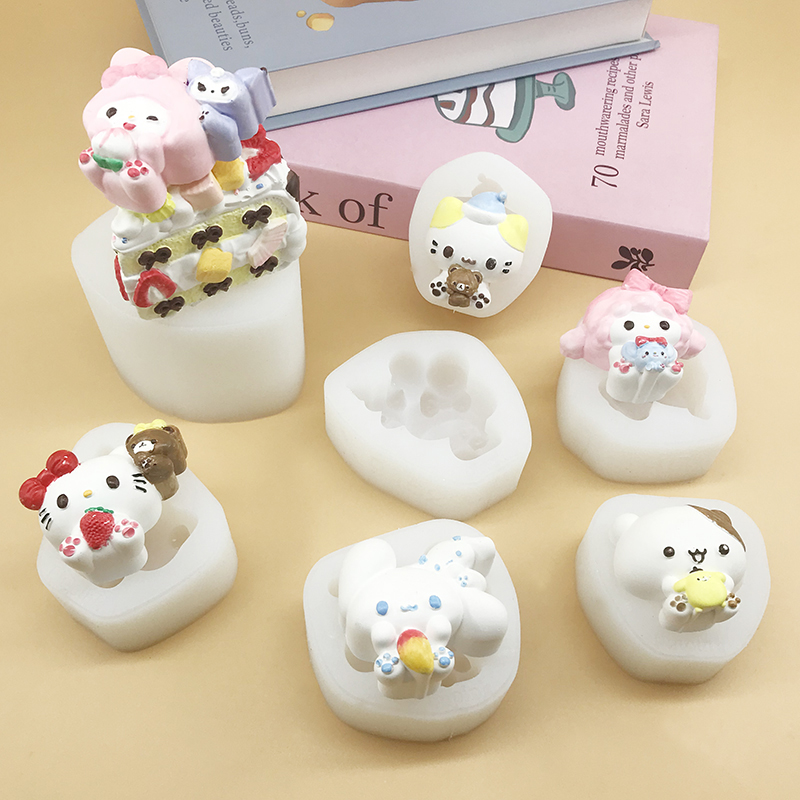 三丽鸥玉桂狗蛋糕捏捏模具食品级硅胶手工翻模diy石膏摆件模具