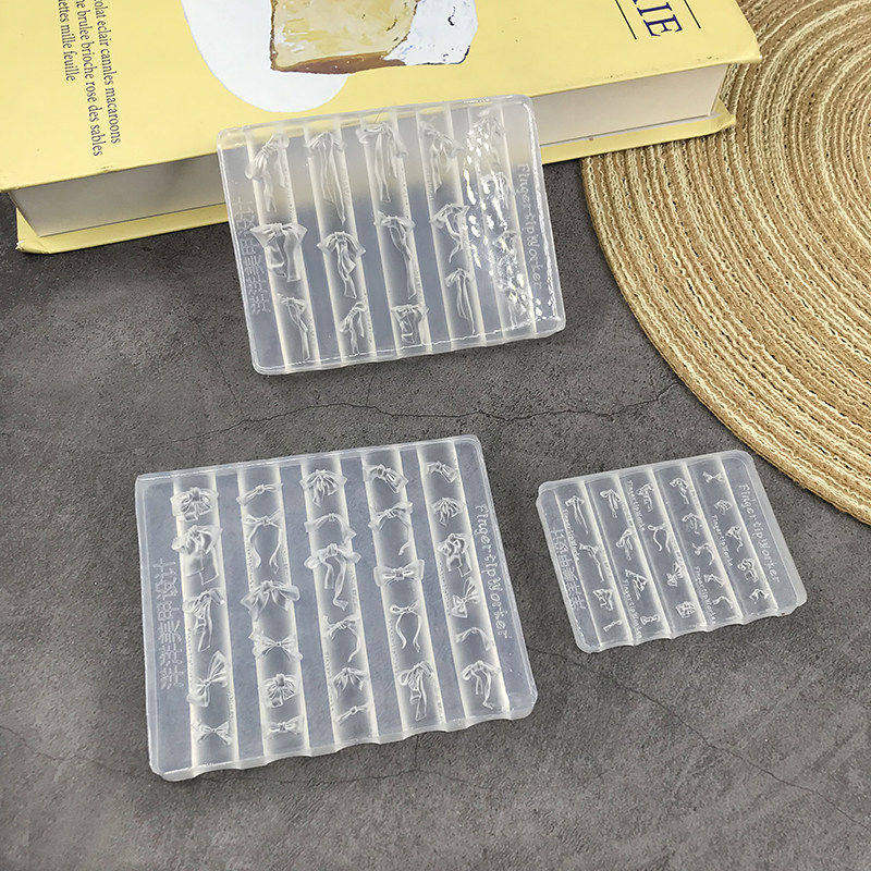 丝带蝴蝶结 美甲硅胶模具高透款diy指甲装饰工具食品级手工翻模