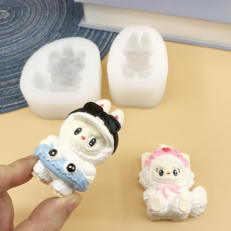 蝴蝶结墨镜拉布布捏捏模具食品级硅胶diy石膏摆件家用烘培模具