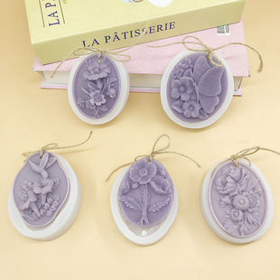 花朵香薰挂牌硅胶模具虞美人牵牛花diy车载扩香石膏巧克力模具