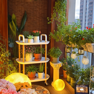 可移动阳台小推车花架置物架落地式植物摆放架室内多层花盆架