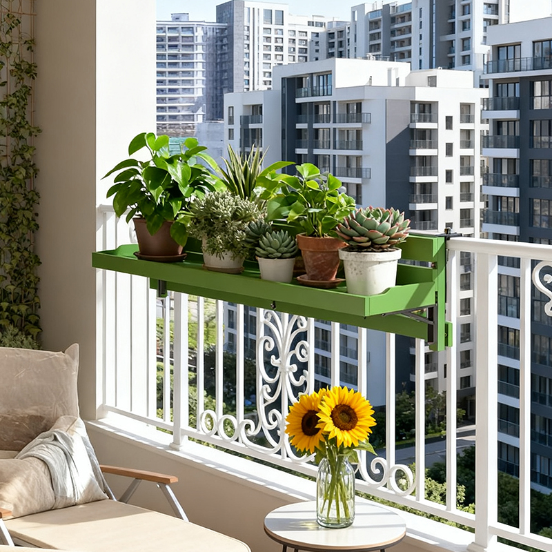 阳台护栏置物架花架室内栏杆悬挂多肉盆栽挂架窄窗台可折叠延伸架