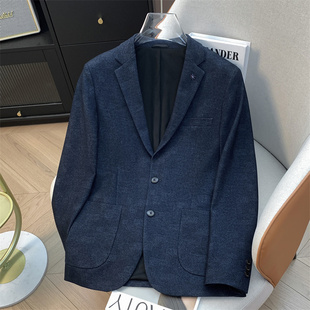 修身 H家 藏青绒感厚款 少量现货 百搭保暖单排扣西服外套 余单