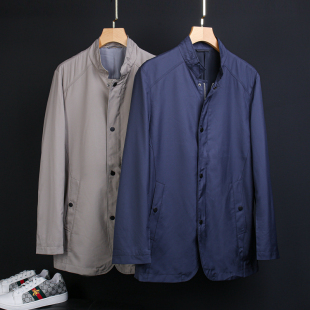 两色夹克 立领中长款 撤柜货 秋冬商务男士 夹克男 性价比高 一款