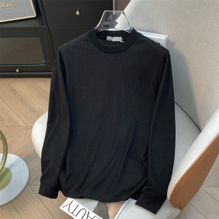 余单 内搭休闲上衣打底衫 少量现货 T恤男25秋季 圆领长袖 豆家