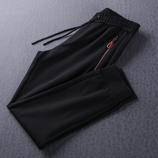 简洁松紧中腰时尚休闲裤男2021秋季新品舒适有型收脚宽松运动长裤