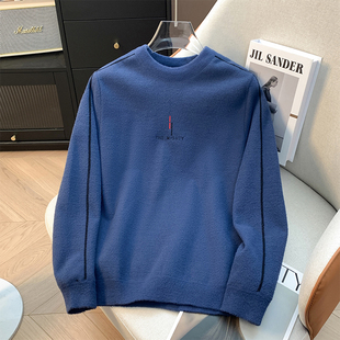 休闲圆领加绒加厚保暖针织衫 少量现货 套头打底毛衣 余单 豆家