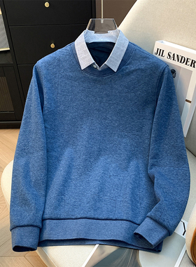 雅家、余单！少量现货！商务时尚加绒针织衫冬季通勤百搭假两件男