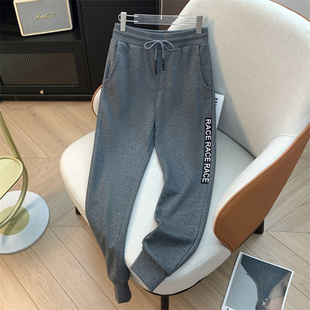 余单 休闲字母织带宽松直筒运动裤 少量现货 男士 灰色卫裤 豆家