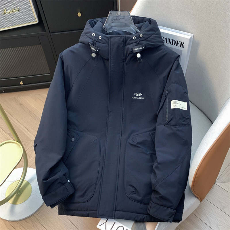 H家、余单！少量现货！90鹅绒 藏青色连帽青年百搭保暖羽绒服外套,男装,羽绒服,淘宝优惠券,粉丝福利购,淘宝优惠卷