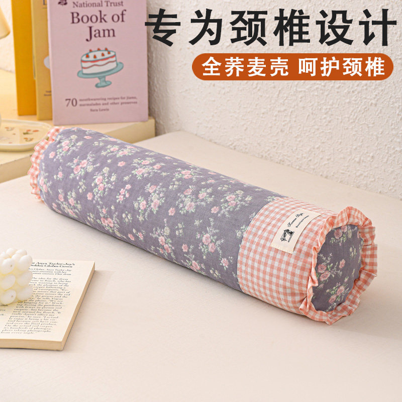 荞麦壳圆柱形枕头苦荞壳圆枕颈椎枕圆柱硬枕头圆柱形颈椎枕糖果枕