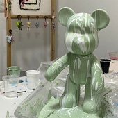 流体熊手工diy染料材料网红暴力熊中熊白胚自制手工生日礼物摆件