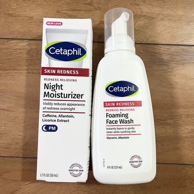 现货！美版Cetaphil Redness丝塔芙抗红修护晚霜 舒缓温和洗面奶