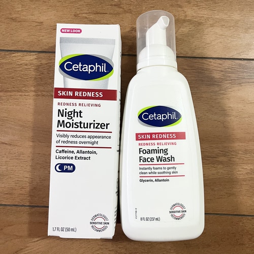 现货！美版Cetaphil Redness丝塔芙抗红修护晚霜 舒缓温和洗面奶