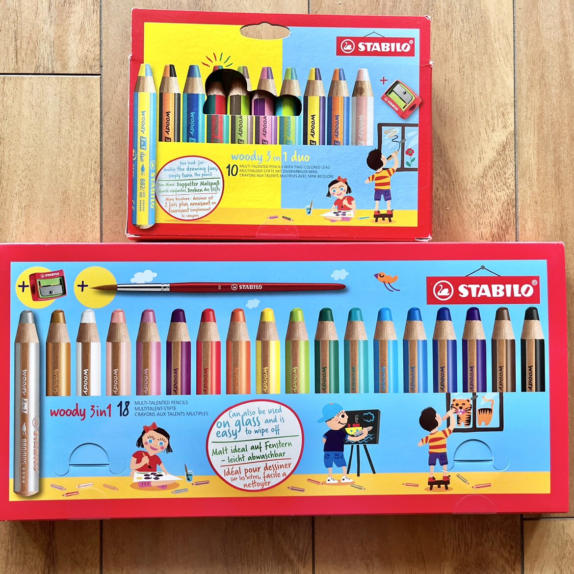现货！德国stabilo woody 3 in 1思笔乐儿童水彩笔彩铅蜡笔加粗