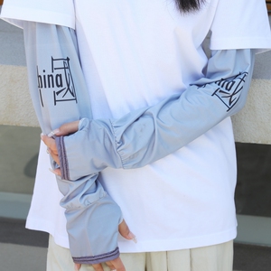 男士冰丝防晒袖套夏季开车手臂套袖子大码宽松骑行护臂套袖冰袖女