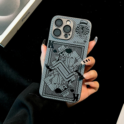 黑桃K杰克逊石墨灰玻璃手机壳