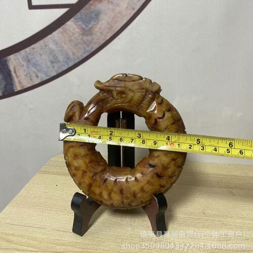 大量做旧摆件岫玉古玉红山文化龙头如意大摆件直播