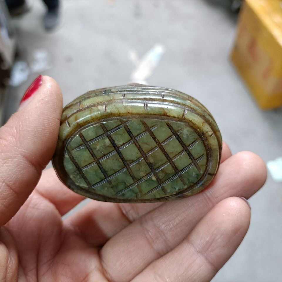 古玩玉器玉石岫玉古董高古玉把件挂件老玉摆件花篮装饰玉雕