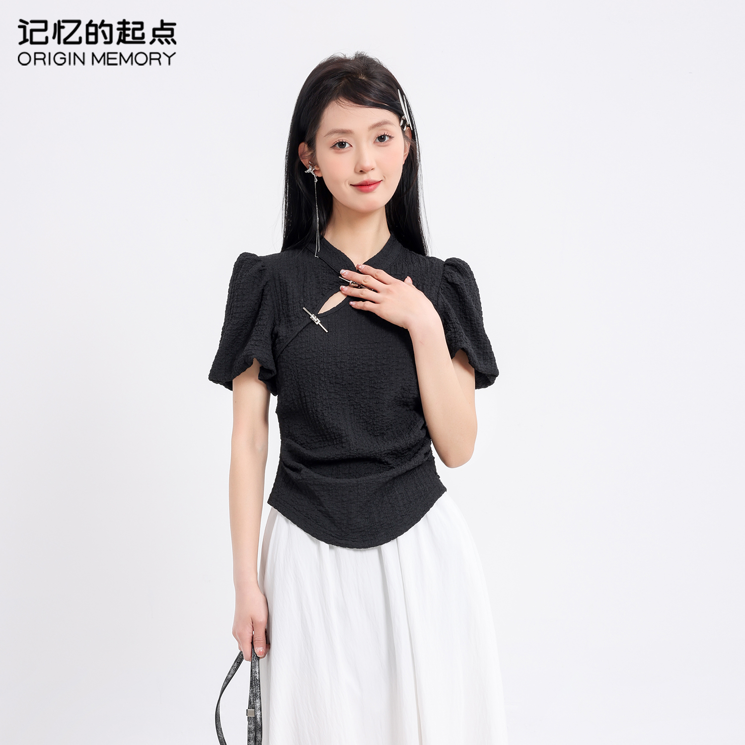 记忆的起点收腰显瘦短袖T恤
