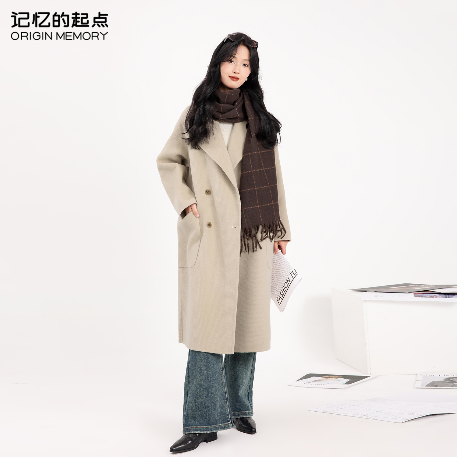记忆的起点羊毛大衣女装高级感小个子双面毛呢秋冬外套67TD733
