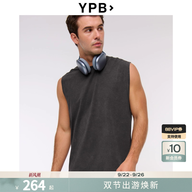 AF旗下YPB男装25秋季新款美式百搭宽松圆领运动背心KI118-5283