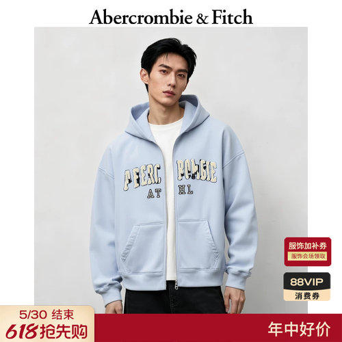 【经典复刻】AF美式重磅抓绒LOGO连帽卫衣外套26春男装122-6151