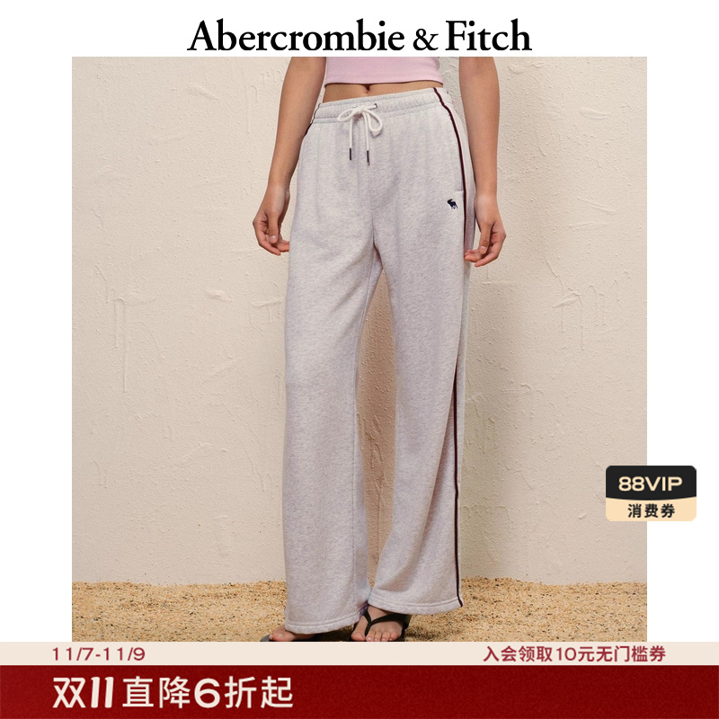 【显瘦百搭阔腿】AF小麋鹿图案女装25秋冬毛圈布运动卫裤147-5117