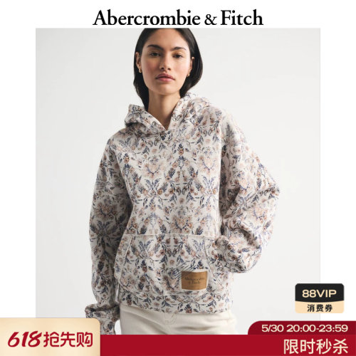 AF美式经典抓绒经典廓形LOGO连帽卫衣上衣25冬季女装152-5501