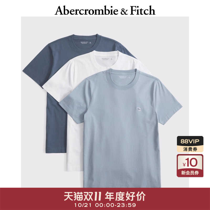 AF经典小麋鹿图案男装25秋季新款美式圆领短袖3件装T恤124-5215