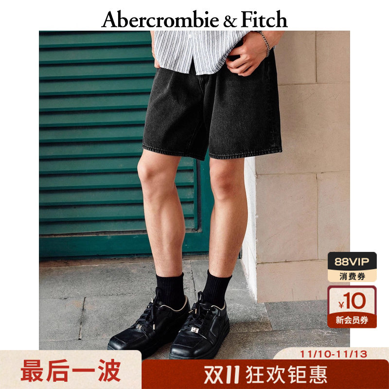 AF男装25秋季美式复古百搭高街宽松五分裤牛仔裤短裤128-5087