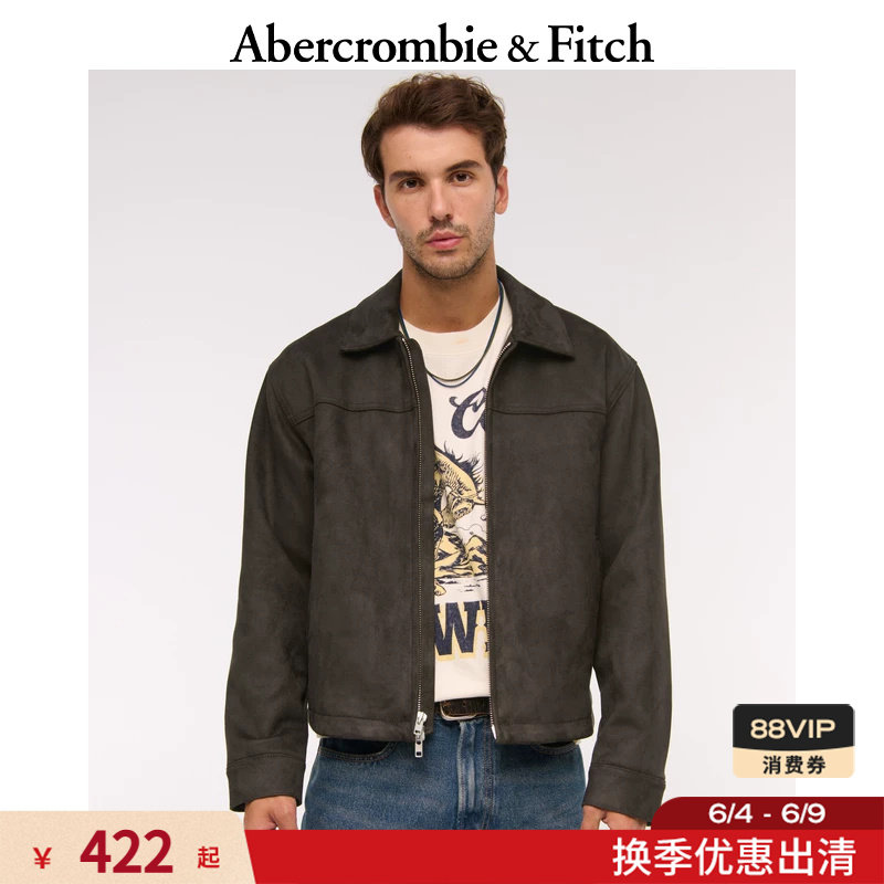 AF美式复古百搭经典仿麂皮宽松机车夹克外套25秋冬男装132-5134