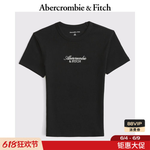 AF时尚LOGO舒适黑色短袖T恤上衣