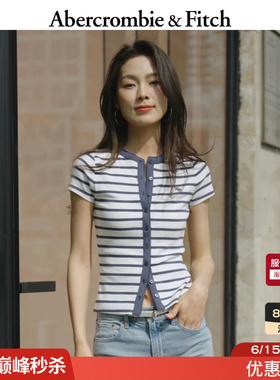 AF经典小麋鹿图案美式百搭打底短袖T恤开衫上衣26春女装139-6118
