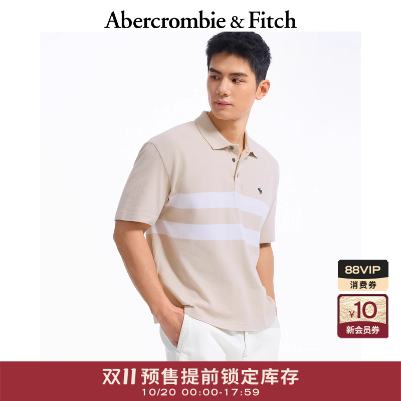 【双11预售】AF小麋鹿图案男装25夏条纹POLO短袖T恤124-5299