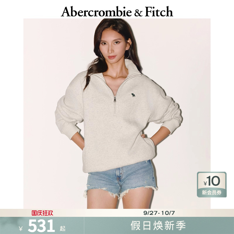 AF经典小麋鹿图案女装25秋冬新款美式百搭宽松套头卫衣152-5418
