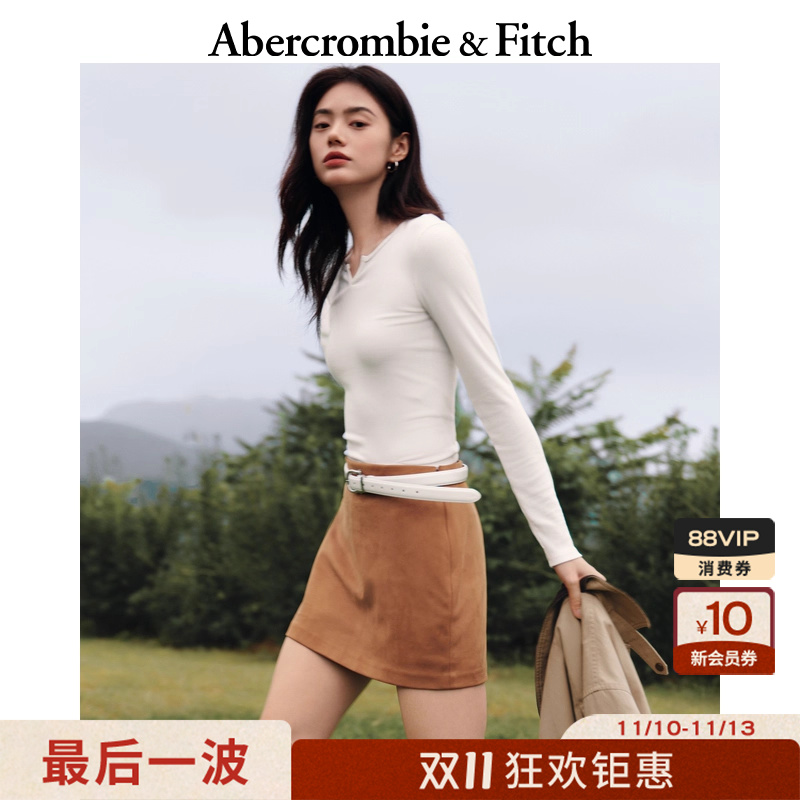 【百搭V领T】AF小麋鹿图案女装25秋季新款气质长袖上衣139-5849