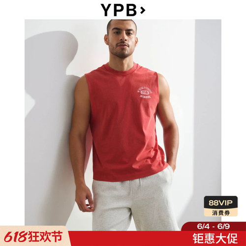 AF旗下YPB美式健身图案无袖背心运动T恤上衣26夏男装118-6090