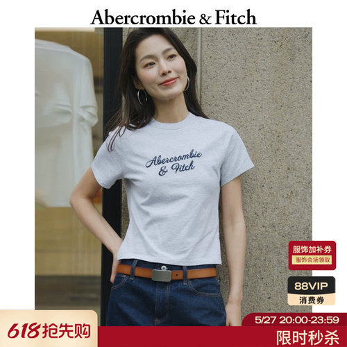 AF美式复古经典LOGO棉质内搭打底短袖T恤上衣26春夏女装157-6033