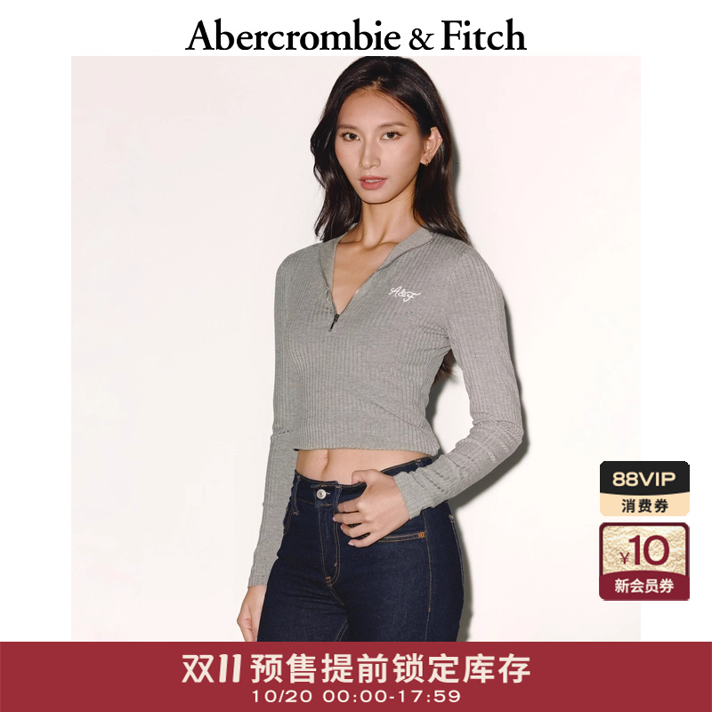【双11预售】AF女装25秋季新款LOGO修身长袖T恤上衣157-5496