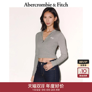 AF女装 25秋季 T恤上衣157 辣妹修身 5496 字母LOGO长袖 美式 新款