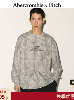 【棉质T恤】AF美式舒适创意图案LOGO打底长袖T恤25秋男装123-5260