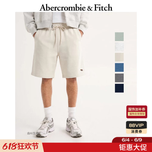 AF经典小麋鹿图案简约松紧腰毛圈布运动短裤26春夏男装128-6058