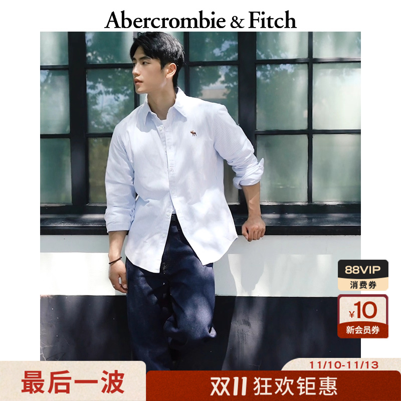 【李现同款】AF小麋鹿图案男装25秋冬新款牛津长袖衬衫125-5224