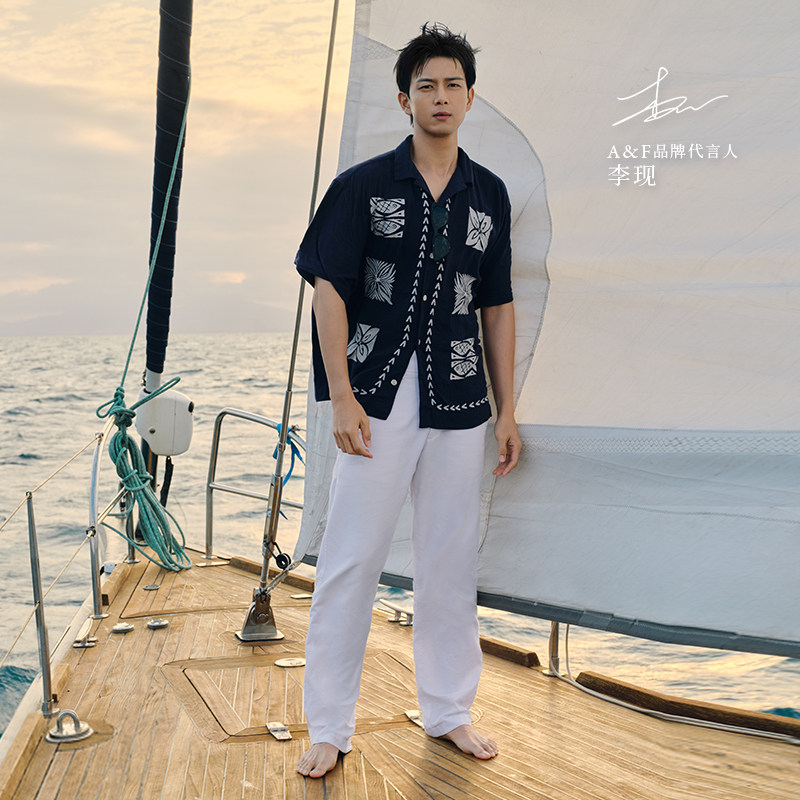 【李现同款】AF美式复古亚麻混纺白色休闲裤26夏男装130-6122