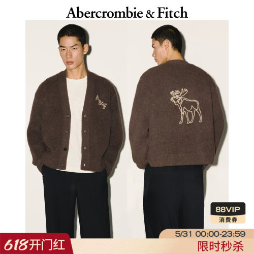 AF经典大麋鹿图案美式绒感针织衫毛衣上衣25秋冬男装120-5180