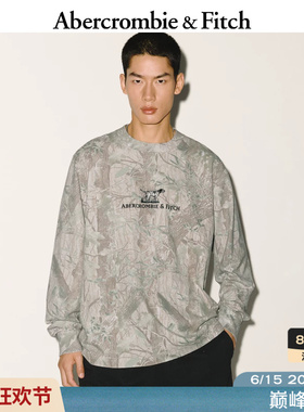 【棉质T恤】AF美式舒适创意图案LOGO打底长袖T恤25秋男装123-5260